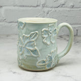 January Preorder Light Blue with Raised Flowers Mug