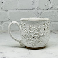 White with Raised Snowflakes Teacup 4