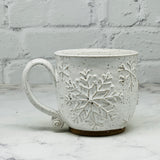 White with Raised Snowflakes Teacup 4