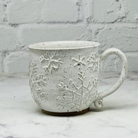 White with Raised Snowflakes Teacup 4