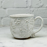 White with Raised Snowflakes Teacup 4