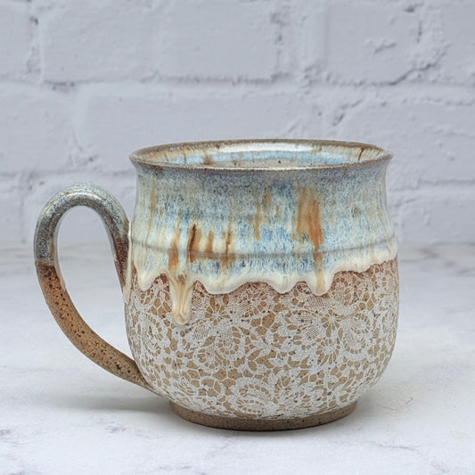 Blue with White Lace Mug 2