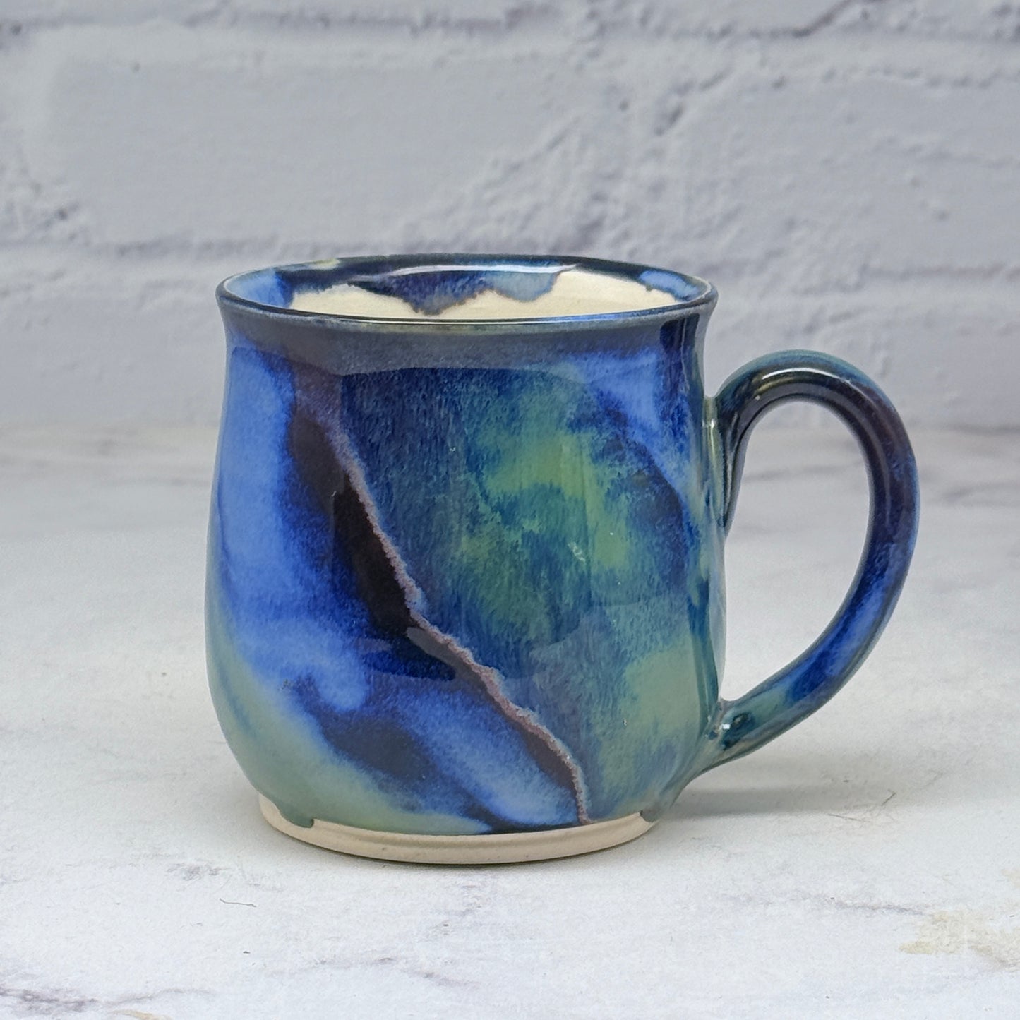 Sgraffito Mountain Scene Teacup 1