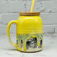 Yellow with Sunflowers Straw Mug