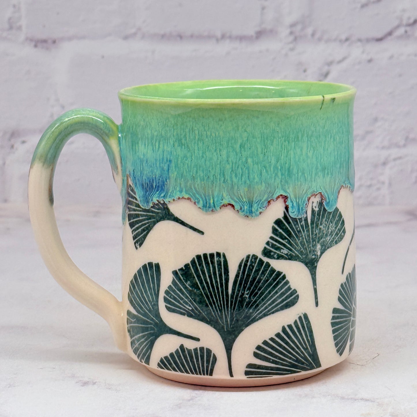 Green with Gingko Mug