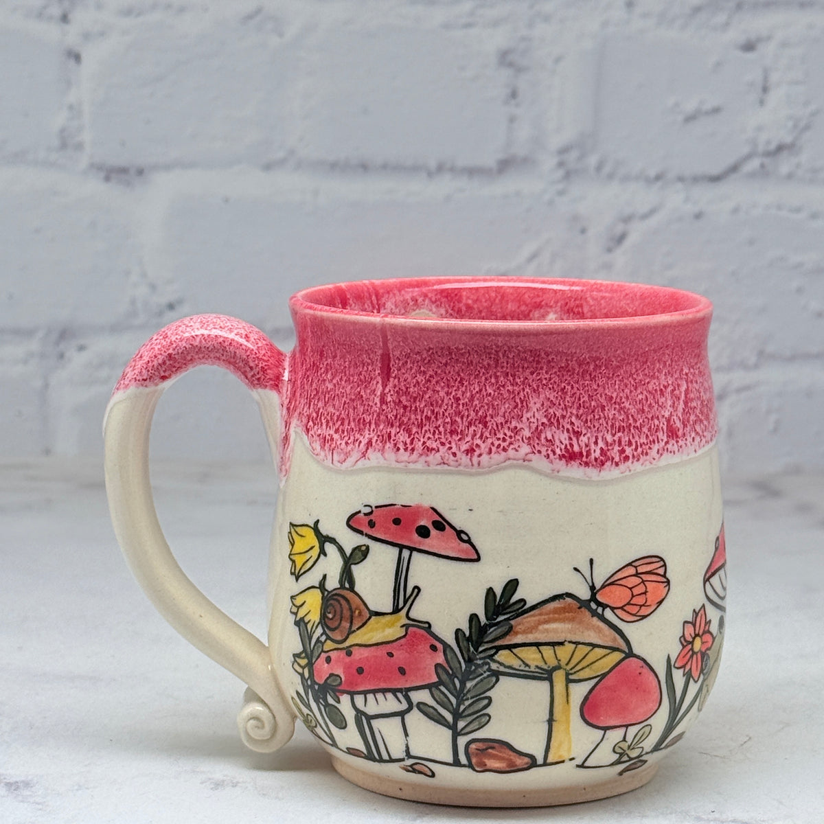 Red with Mushrooms Teacup 1