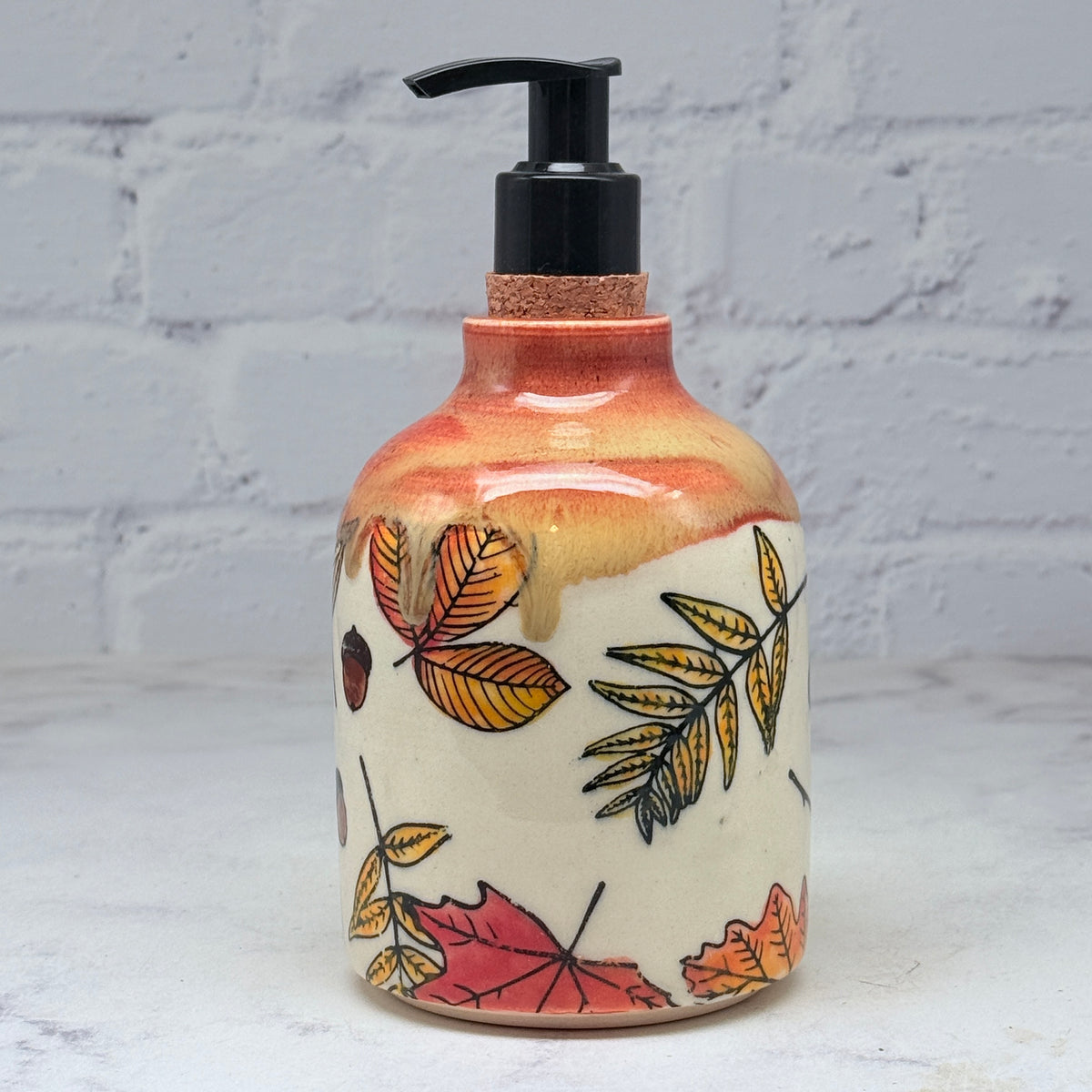 Orange with Leaves Soap Dispenser 2