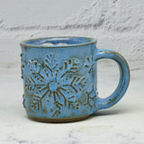 Blue Raised Snowflakes Espresso Mug 3