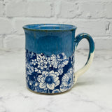 Blue with Floral Design Mug