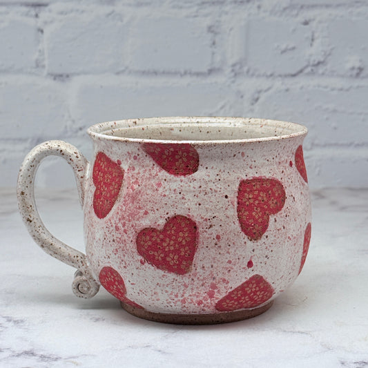 Red Hearts Cafe Mug 3