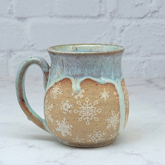 Light Blue with White Snowflakes Small Mug 1