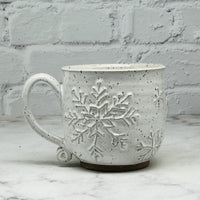 White with Raised Snowflakes Teacup 6