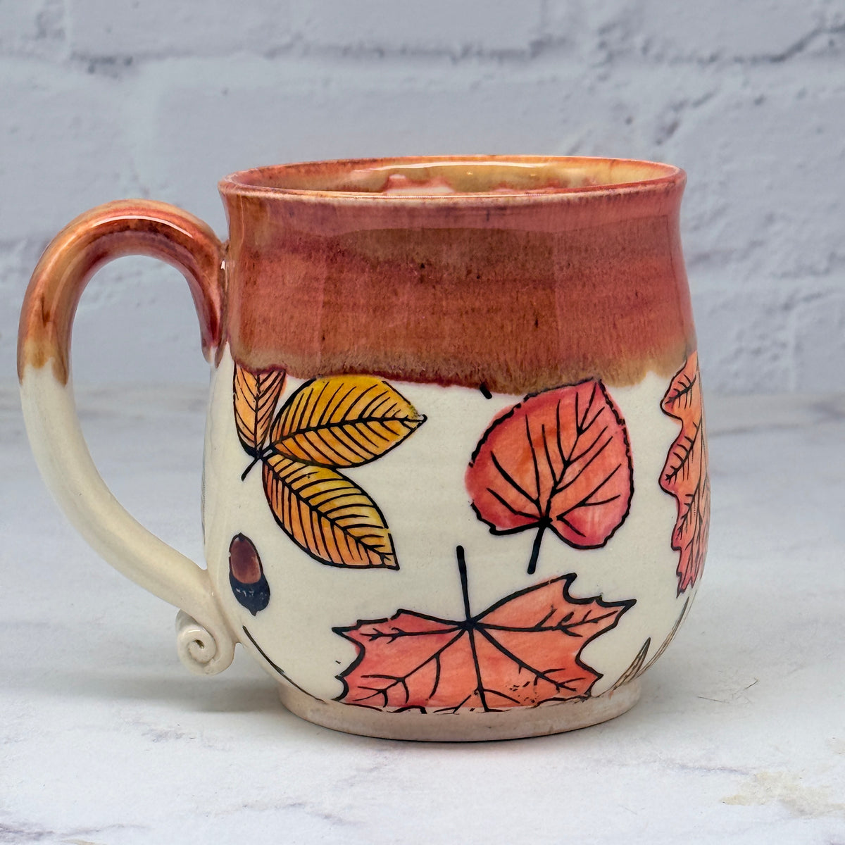 Orange with Leaves Teacup 1