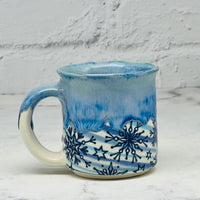 Blue Snowflakes Marbled Espresso Mug 2