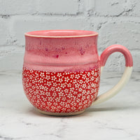 Pink with Red Flowers Mug 1