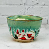 Green with Watermelons Marbled Small Bowl 2