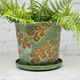 Green with Leaves Planter