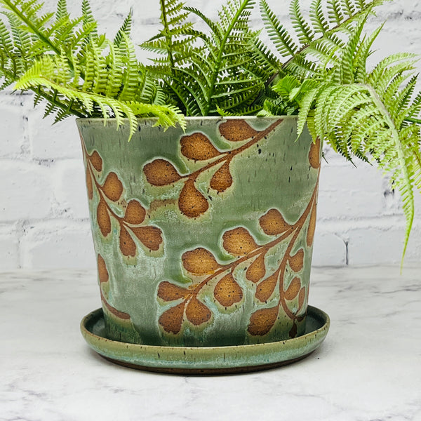 Green with Leaves Planter