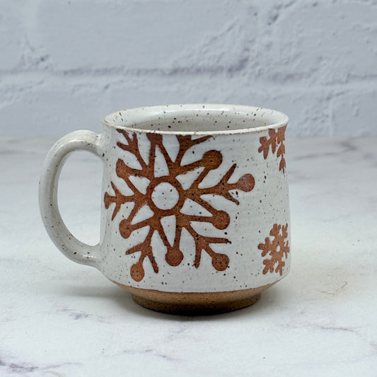 Speckled White with Snowflakes Teacup 5