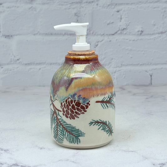Brown with Pinecones Soap Dispenser