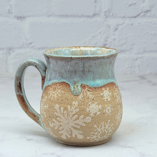 Light Blue with White Snowflakes Small Mug 2