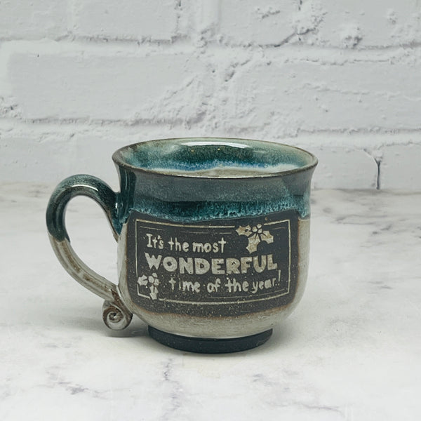 Green with White “The Most Wonderful” Teacup
