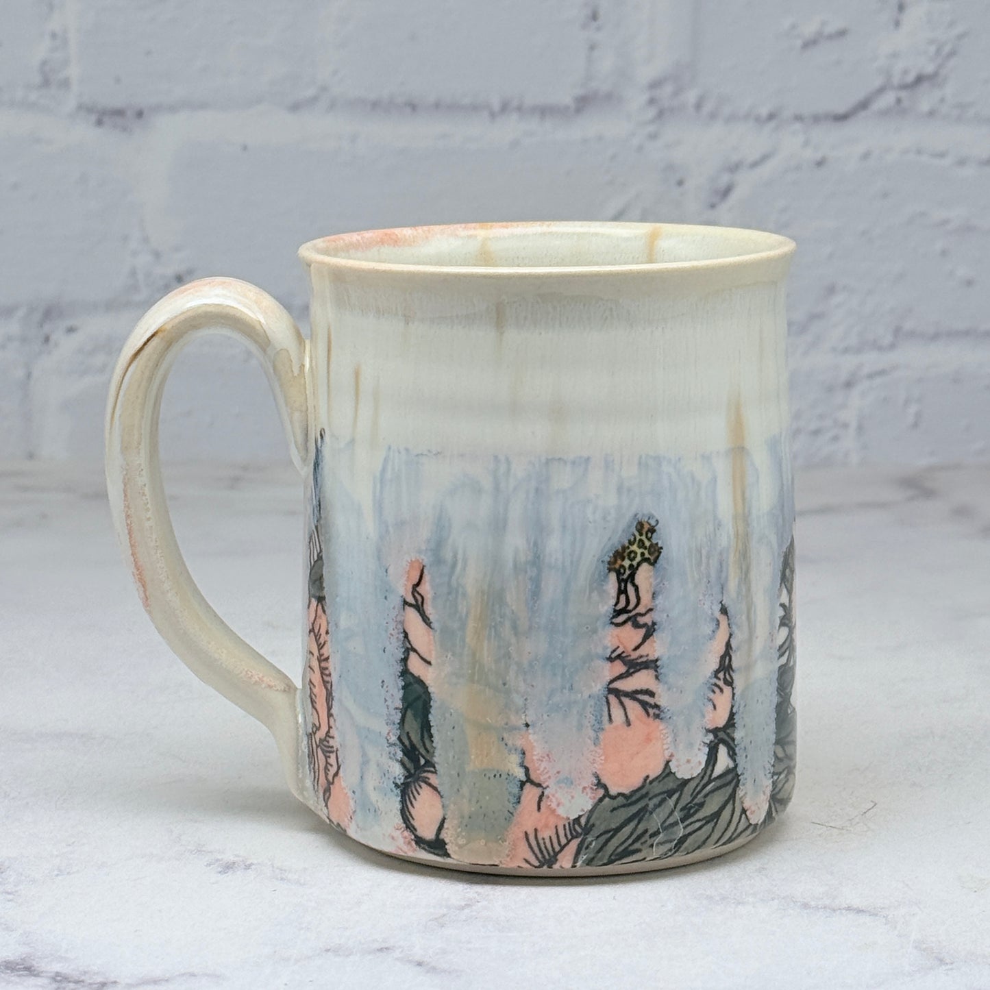 Cream with Pink Peonies Mug 1