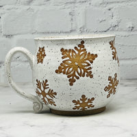 Speckled White Snowflakes Cafe Mug 1