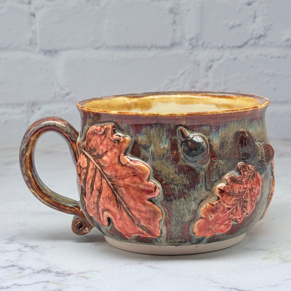 3-D Fall Leaves Cafe Mug