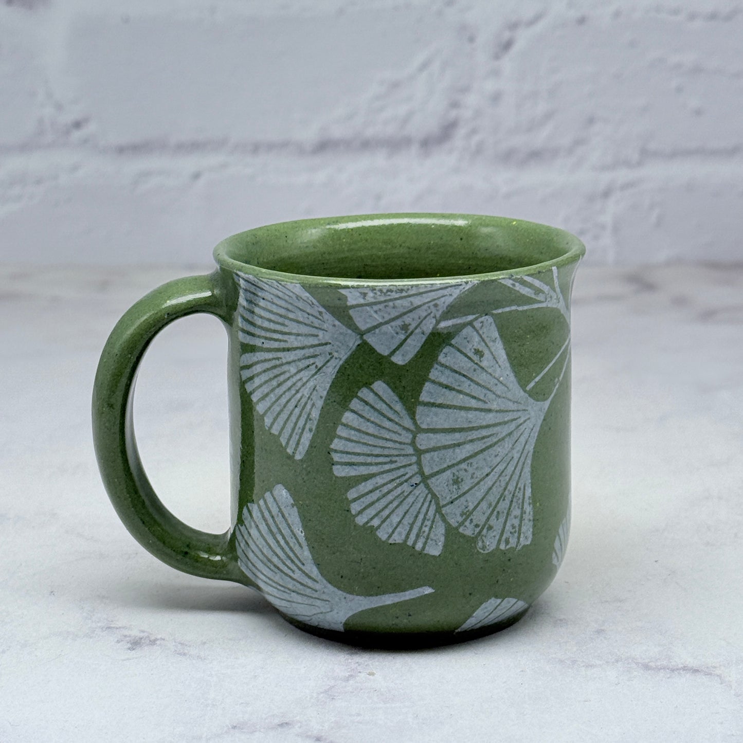 Green with White Gingko Espresso Mug 6