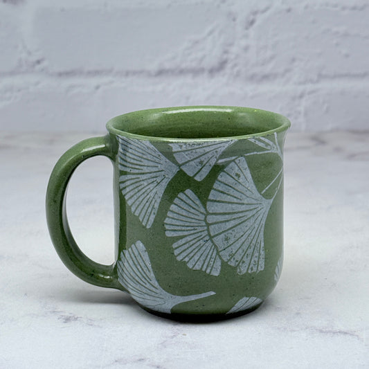 Green with White Gingko Espresso Mug 6