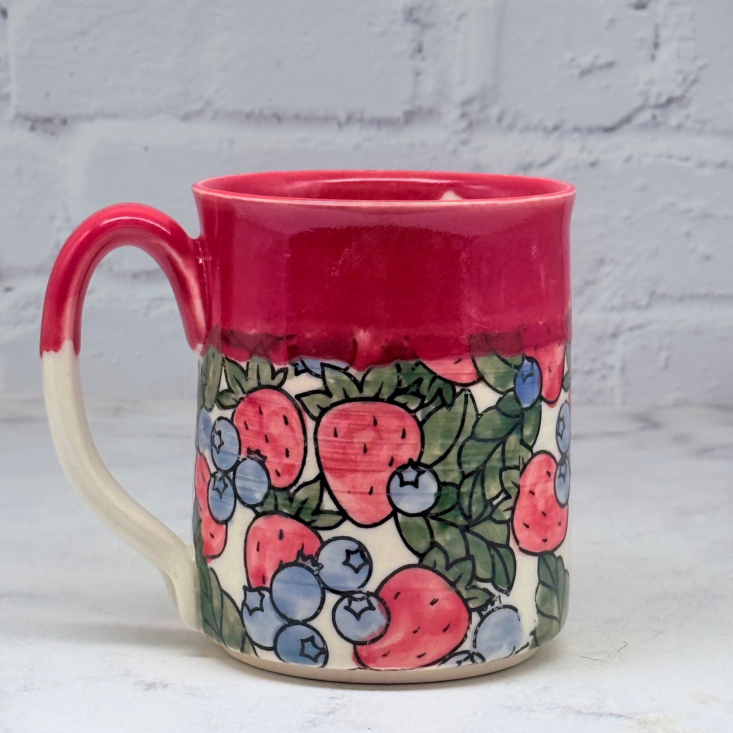 Red with Fruit Mug 2