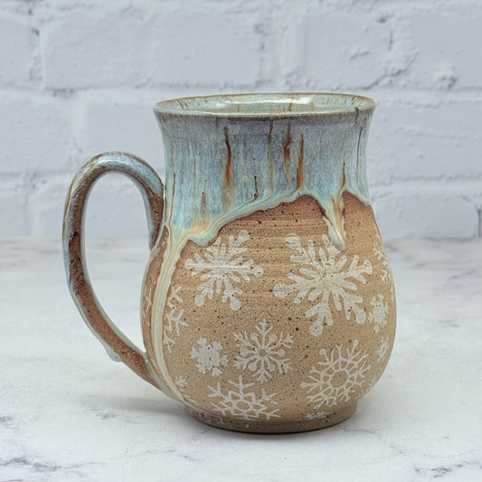 Light Blue with White Snowflakes Mug 2