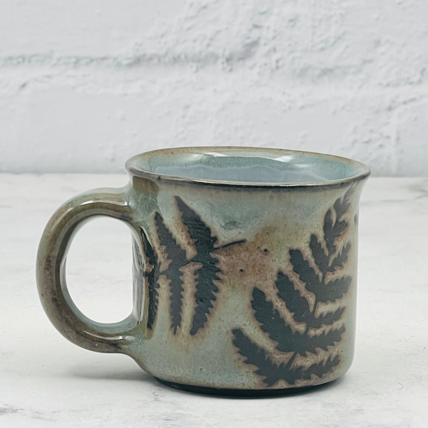 Dark Green with Black Ferns Espresso Mug