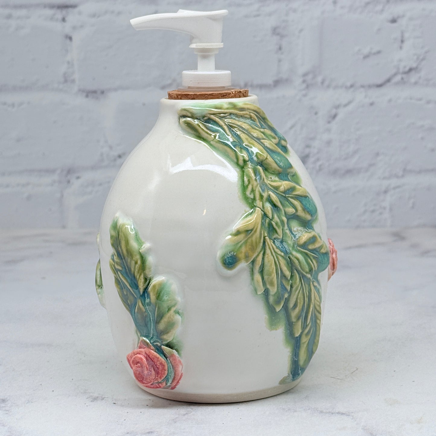 3-D Pink Roses Soap Dispenser 1