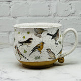 Speckled White Birds Cafe Mug 1