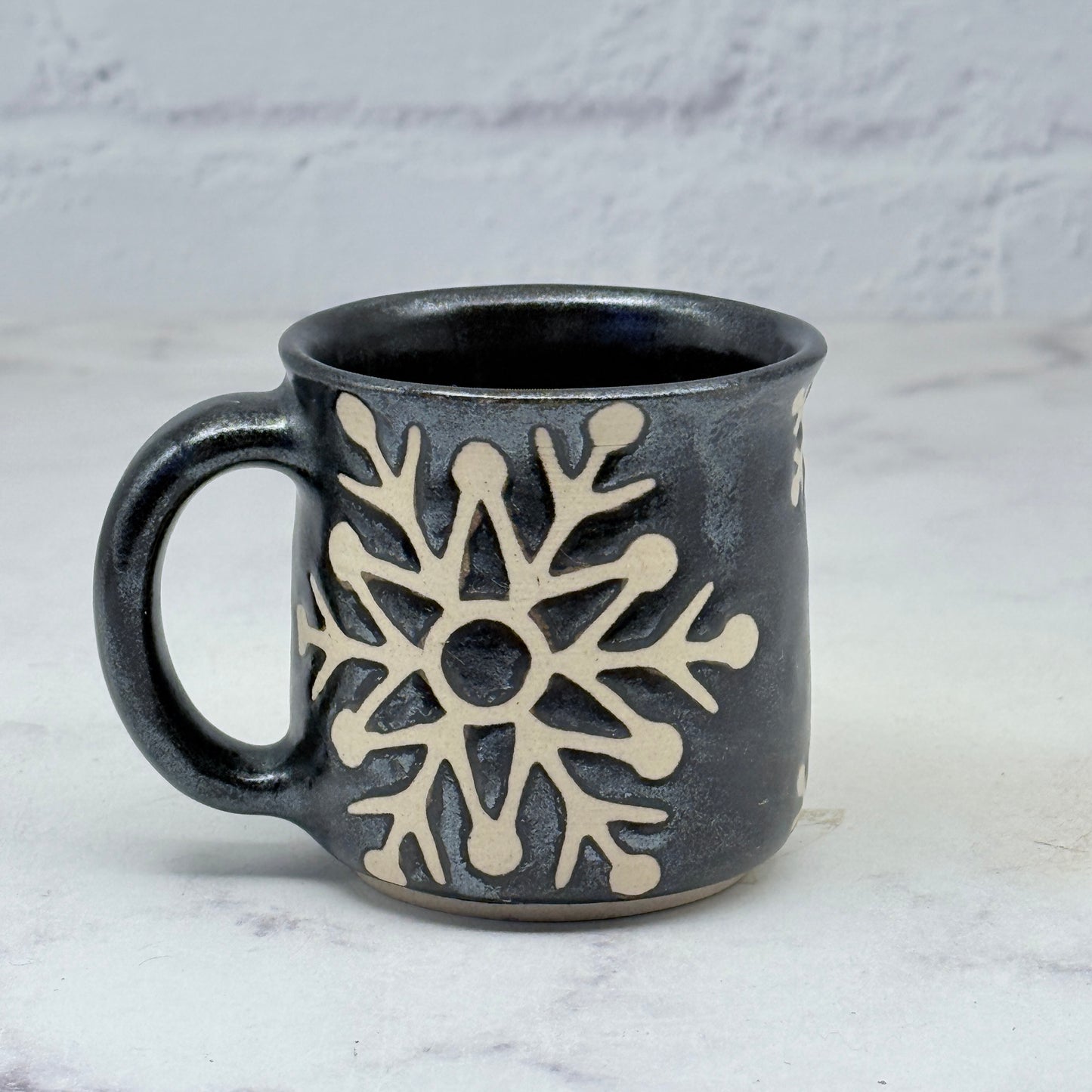 Black with Snowflakes Espresso Mug 1