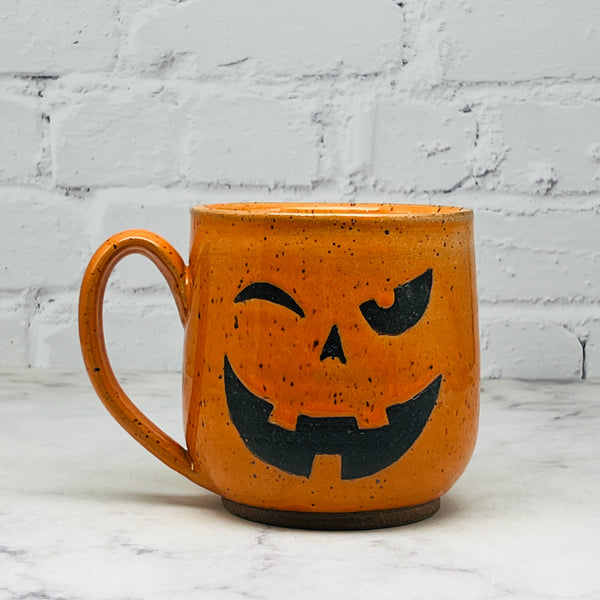 Speckled Orange Jack-o-Lantern Mug 1