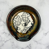 Brown with Oak Leaves Spoon Rest