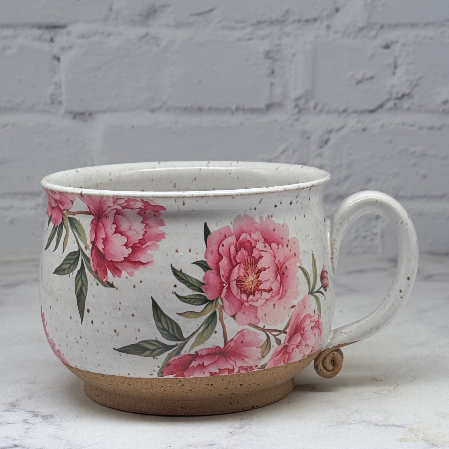 Pink Peonies Cafe Mug 1