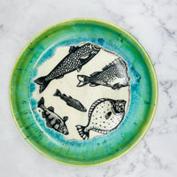 Green with Fish Low Bowl 1