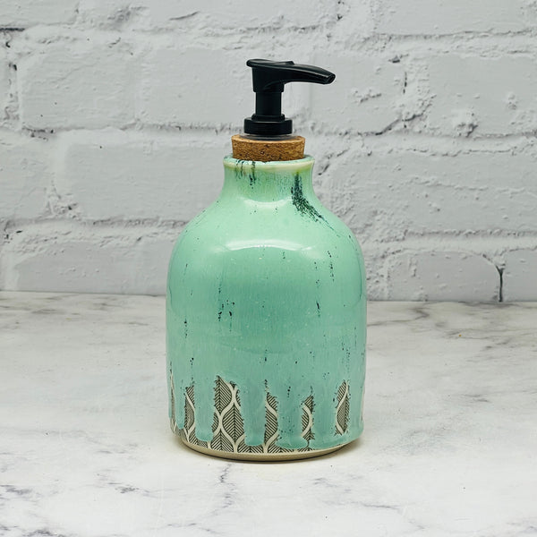 Green with Green Leaves Soap Dispenser