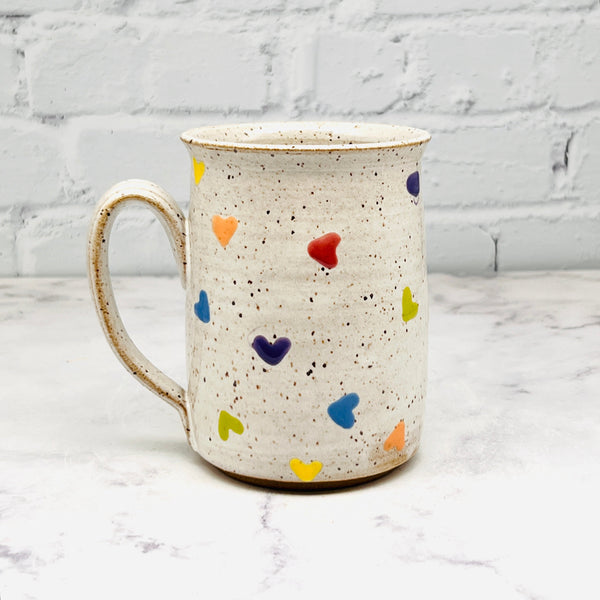 January Preorder Small Rainbow Hearts Mug