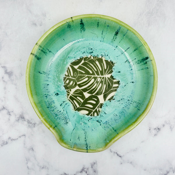 Green with Monstera Spoon Rest 2