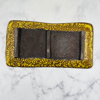 Yellow Textured Sunflower Rectangle Tray